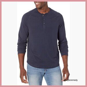 Men's Long Sleeve Henley Shirt Regular Fit 100% Cotton
